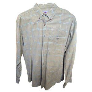 Territory Ahead Mens Olive Button-Down Shirt Multicolor Windowpane Plaid CM2209